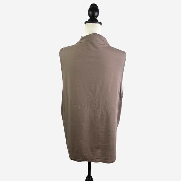 Athleta Outbound Pyrite Brown Mock Neck Sleeveless Cotton Tank Top 882327 3X - Picture 5 of 10